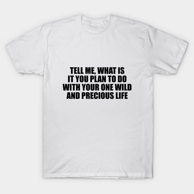 Tell me, what is it you plan to do with your wild and precious life T-Shirt by D1FF3R3NT